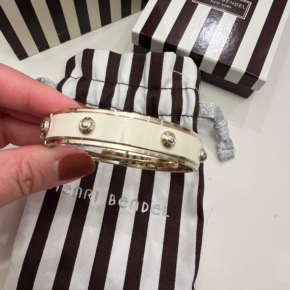 Henri Bendel White Enamel Bracelet